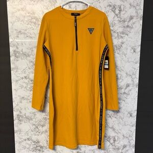 Guess Mustard Yellow Long Sleeve Fitted Dress Size X-Large Guess Y2K